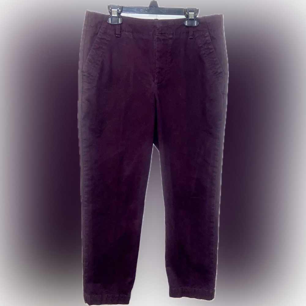 BANANA REPUBLIC Womens Size 4 Petite Burgundy Straight Leg Dress Pants